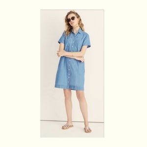 Madewell Denim A-Line Mini Shirtdress in Lansing Wash Size Medium